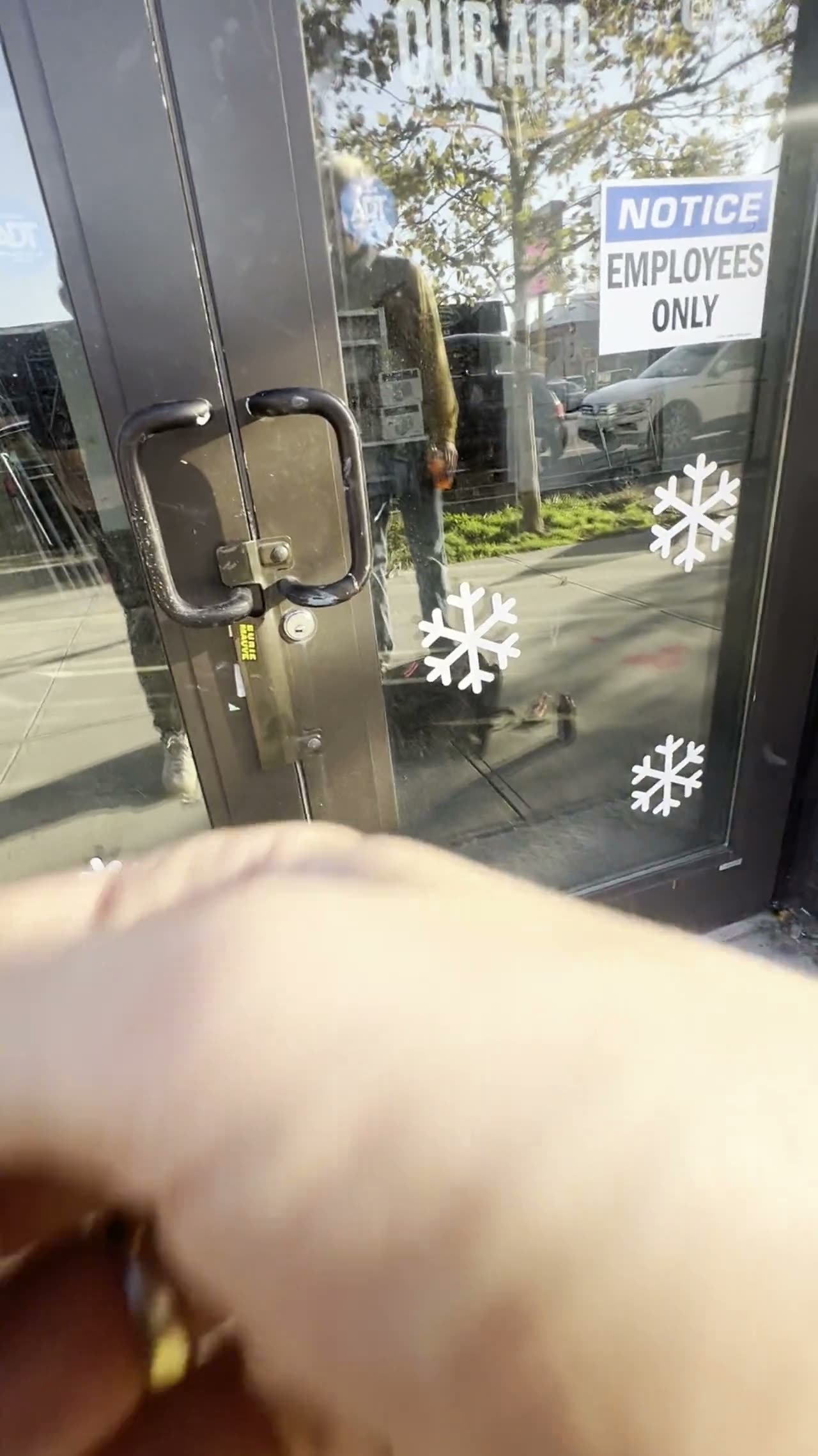 Storefront door handle, fit and test